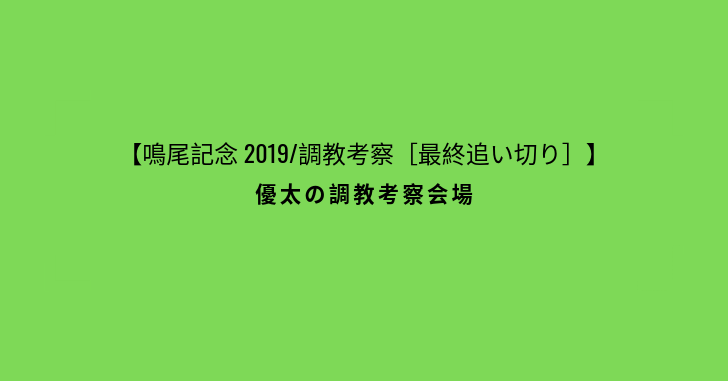 【鳴尾記念 2019/調教考察［最終追い切り］】