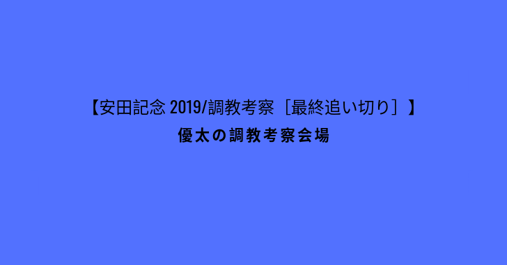 【安田記念 2019/調教考察［最終追い切り］】