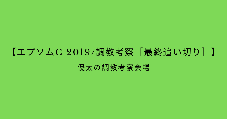 【エプソムC 2019/調教考察［最終追い切り］】