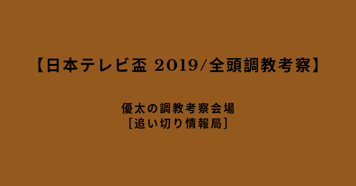 【日本テレビ盃 2019/全頭調教考察】