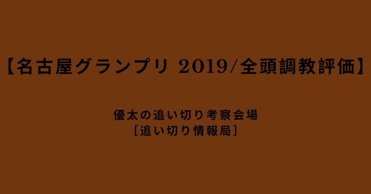 【名古屋グランプリ 2019/全頭調教評価】