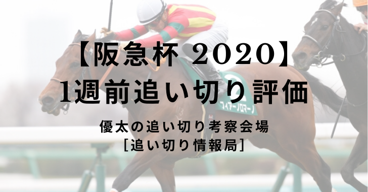 【阪急杯 2020】 1週前追い切り評価