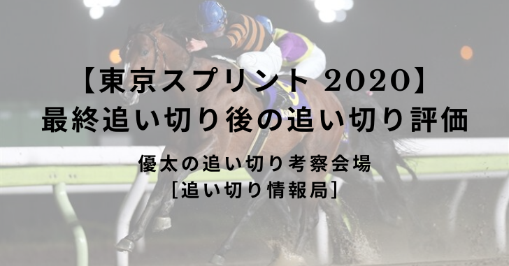 【東京スプリント 2020】最終追い切り後の追い切り評価