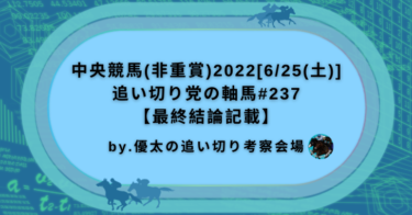 中央競馬(非重賞)2022[6/25(土)]追い切り党の軸馬#237【最終結論記載】