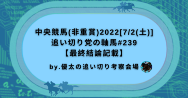 中央競馬(非重賞)2022[7/2(土)]追い切り党の軸馬#239【最終結論記載】