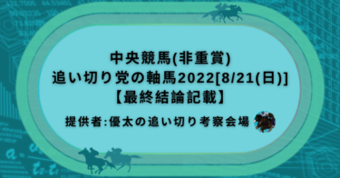 中央競馬(非重賞)追い切り党の軸馬2022[8/21(日)]【最終結論記載】