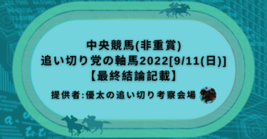 中央競馬(非重賞)追い切り党の軸馬2022[9/11(日)]【最終結論記載】