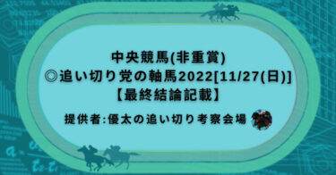 中央競馬(非重賞)◎追い切り党の軸馬2022[11/27(日)]【最終結論記載】