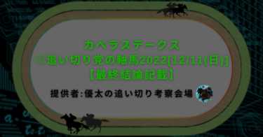 カペラステークス◎追い切り党の軸馬2022[12/11(日)]【最終結論記載】
